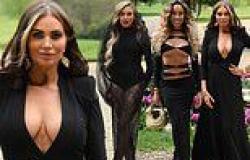 Amy Childs puts on a busty display in a plunging black dress as she joins ... trends now