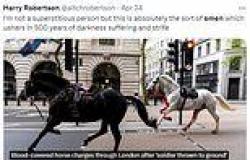 Social media users claim rampaging Household Cavalry horses are an 'ominous ... trends now
