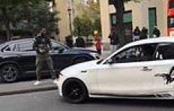 Shocking moment driver 'tries to hit cyclist with his white BMW' before ... trends now
