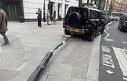 'Can't park there mate': Land Rover drives OVER lamppost and into bike stand in ... trends now