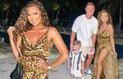 Charlotte Dawson puts on a VERY leggy display in a thigh-split leopard print ... trends now