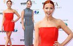 Stacey Dooley puts on a leggy display in a sexy red dress as she joins stylish ... trends now