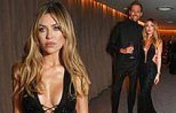 Abbey Clancy puts on a VERY busty display in a daring black glitzy gown as she ... trends now