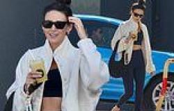 Michelle Keegan flashes her toned abs in black gym wear as she leaves ... trends now