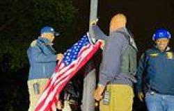 NYPD ripped down Palestinian flag at City College and hoisted Old Glory - as ... trends now