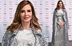 Trinny Woodall puts on a glamorous display in a sweeping silver evening gown ... trends now