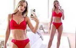 Rosie Huntington-Whiteley sends temperatures soaring as she shows off her toned ... trends now