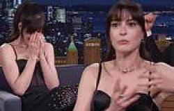 Anne Hathaway is left red-faced when she asks The Tonight Show audience if ... trends now