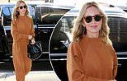 Emily Blunt is effortlessly fashionable in brown sweatsuit and white sneakers ... trends now