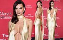 Emily Ratajkowski flaunts her ample cleavage in an extreme plunging satin gown ... trends now