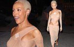 Doja Cat bares her incredibly toned midriff in a sheer nude dress with several ... trends now