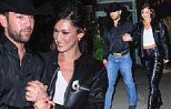 Bella Hadid gives peek at her abs in crop top and ripped leather pants as she ... trends now