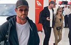 Chris Hemsworth keeps it casual as he and his wife Elsa Pataky jet out of ... trends now