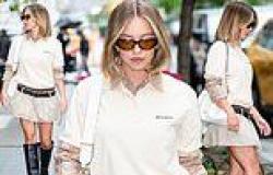 Sydney Sweeney adopts preppy style with a Miu Miu polo shirt while out in New ... trends now