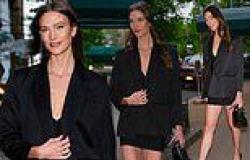 Karlie Kloss flaunts her long legs wearing a tiny LBD and $795 Louboutin pumps ... trends now