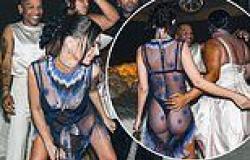 Emily Ratajkowski twerks in a daring sheer dress which shows off her bra and ... trends now
