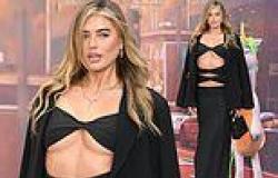Arabella Chi puts on a VERY busty display in daring black cut out dress as she ... trends now