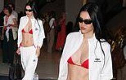 Amelia Gray Hamlin displays her svelte abs in tiny red bikini as she steps out ... trends now