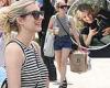 Emma Roberts wears jean shorts to shop at Boston Open Market on break from ...