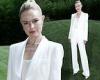Kate Bosworth exudes elegance in a white trouser suit at Armani show for Men's ...