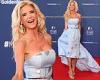 Victoria Silvstedt puts on busty display in baby blue floral dress at Monte ...