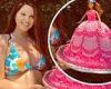 Lana Del Rey puts on a busty display in a blue floral bikini top for her 36th ...