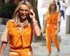 Amanda Holden catches the eye in a bright orange jumpsuit