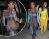 Normani flashes her blue bra and thong in a sheer dress as she leaves Doja ...