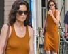 Katie Holmes goes braless to grab a smoothie with a pal in New York City