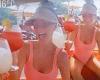 Love Island's Laura Anderson wows in a coral swimsuit for cocktails with ...