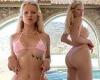 Lottie Moss shows off her sensational figure in a TINY pink bikini