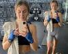 Elyse Knowles flaunts washboard stomach four months after giving birth