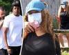 Beyonce and Jay-Z take a stroll in the Hamptons with twitter CEO Jack Dorsey