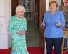 Angela Merkel meets the Queen at Windsor Castle as the German chancellor ...