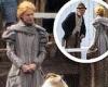 Claire Danes dons Victorian dress as she transforms into widow Cora while ...