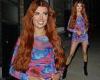 Nicole O'Brien debuts her new fiery red hair for her 26th birthday celebrations