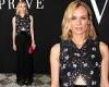 Diane Kruger looks effortlessly chic in an ab-flashing sequin vest and maxi ...