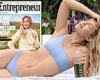 Kate Hudson poses in a bikini to promote her powdered supplements line
