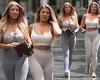 Love Island's Jess and Eve Gale put on a busty display in casual loungewear