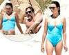 PICTURE EXCLUSIVE: Penelope Cruz stuns in a blue swimsuit during family day at ...