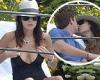 Bethenny Frankel dons plunging swimsuit and kisses fiancé Paul Bernon during ...