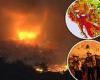 Moment fire TORNADO hits California wildfire site as Golden State braces for ...