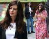 Anne Hathaway and America Ferrera are seen on the set of their Apple TV series ...