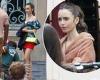 Lily Collins looks effortlessly chic in an array of vibrant colours on set of ...