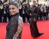Taylor Hill turns heads in a sheer black lace gown at Cannes for ...
