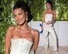 Bella Hadid looks sensational in a cream corset and culottes for Dior dinner at ...