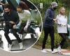 Jack Whitehall and his girlfriend Roxy Horner enjoy a day at Thorpe Park
