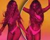 Khloe Kardashian shows off her sizzling figure in a neon swimsuit
