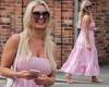 Christine McGuinness cuts a summery figure as she wears a baby pink maxi dress