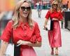 Amanda Holden is ravishing in a red shirt teamed and billowing pink skirt as ...